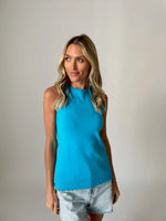 Emily Fringe Tank Aqua - Beau Kisses