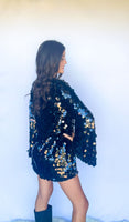 Buddy Love Bertie Sequin Wrap Dress Midnight - Available Online ONLY - Beau Kisses