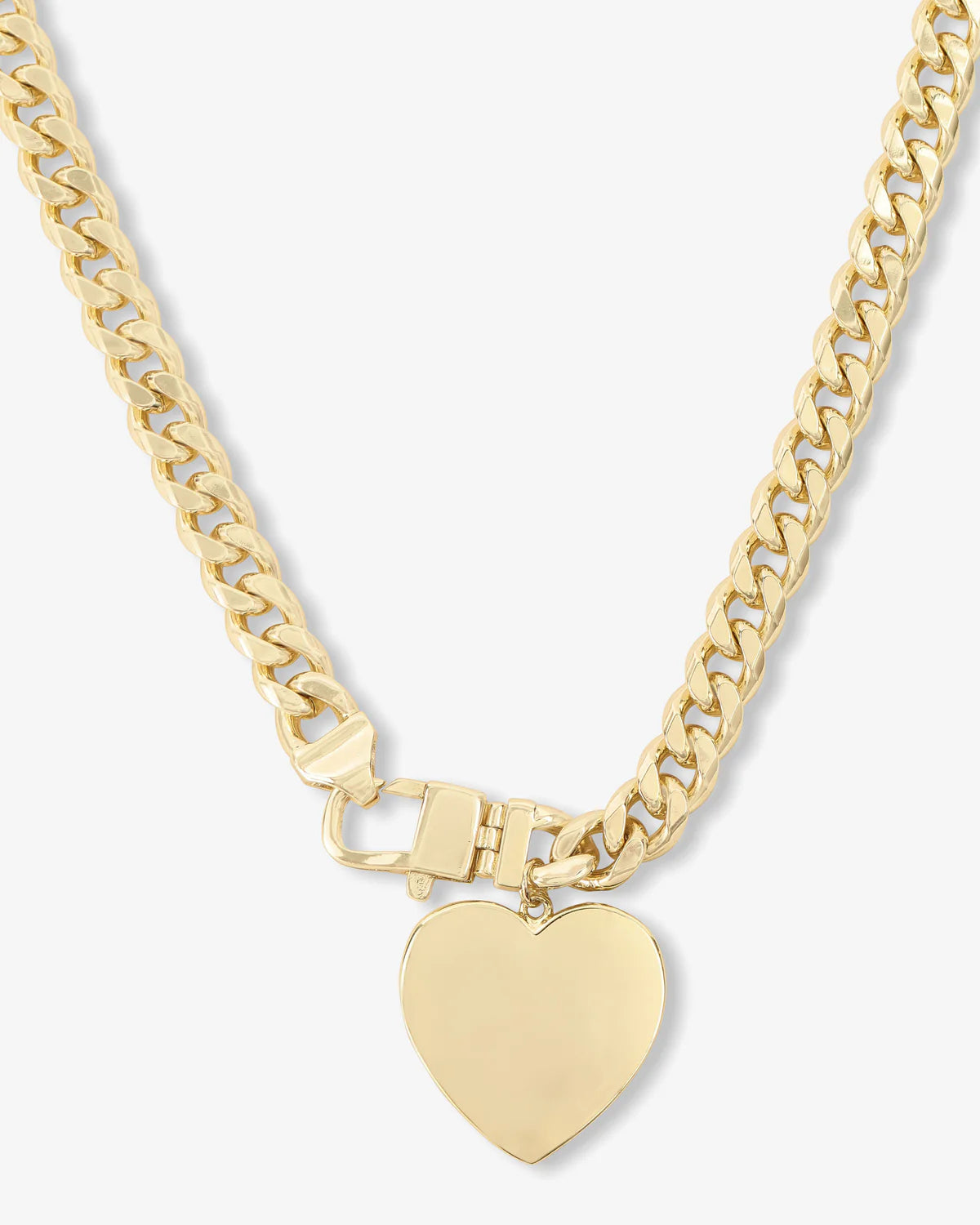 Julian XL Heart Cuban Chain Necklace 18" Gold - Beau Kisses