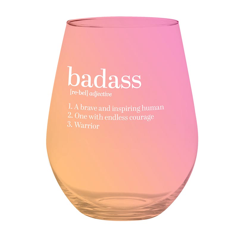 Stemless Wine Glass Badass 30 oz
