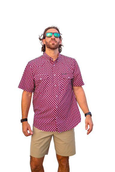 The Maroon Pearl Snap Fishing Shirt - Beau Kisses