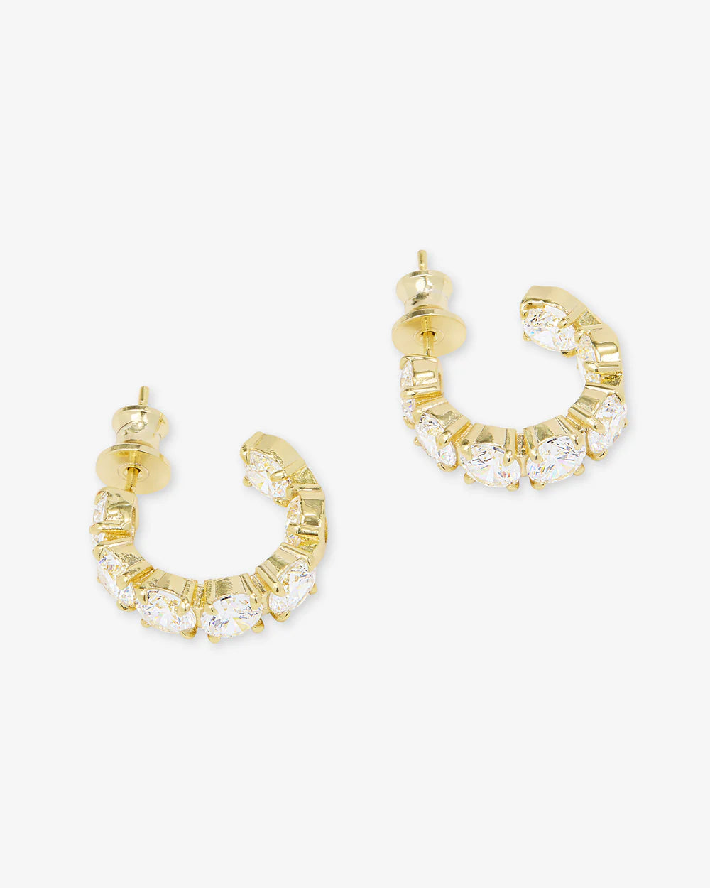 Oh She Fancy Hoops Gold White Diamondettes .75'