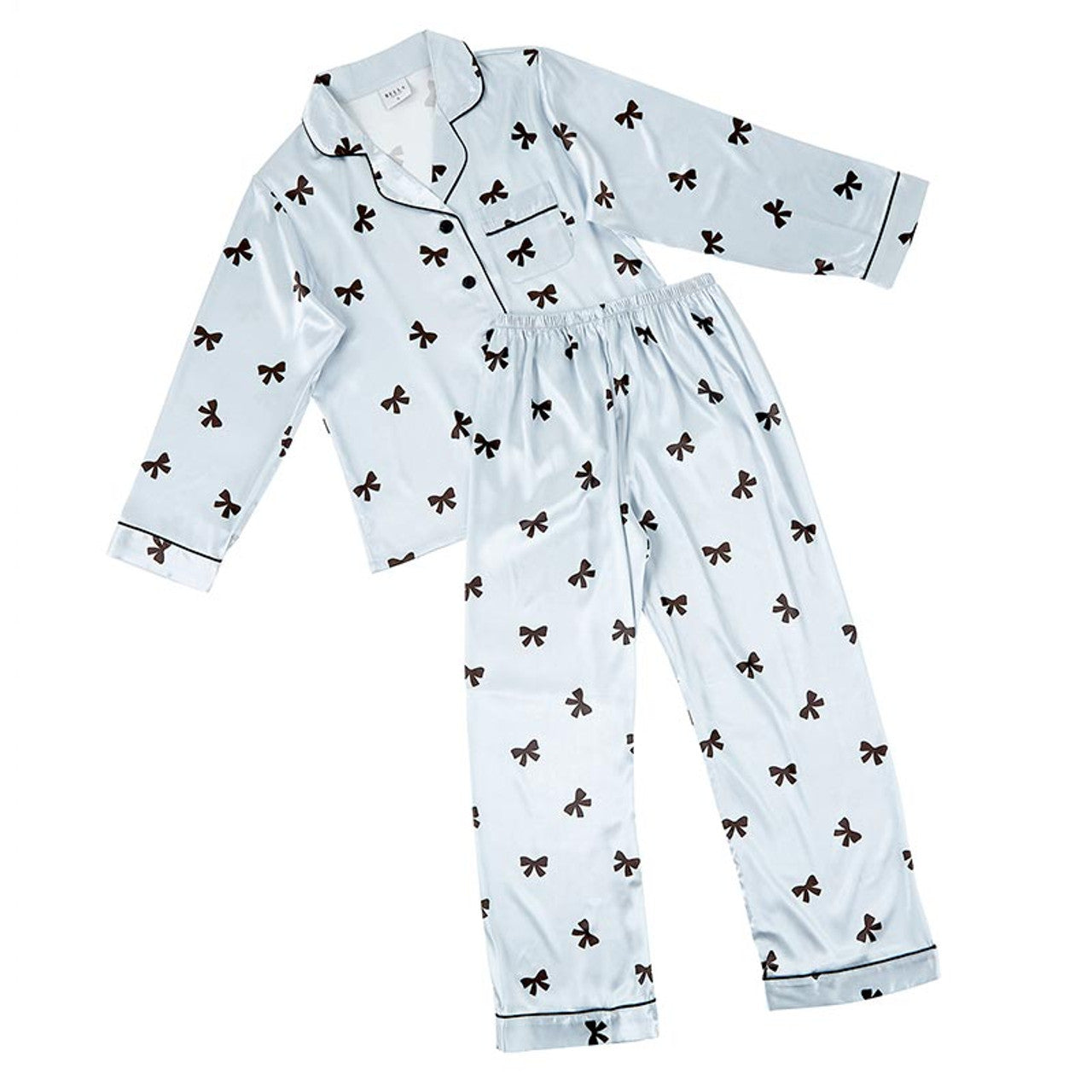 Black Bow Long Sleeve Pajama Set