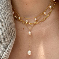 Marleigh Pearl Necklace Gold - Beau Kisses