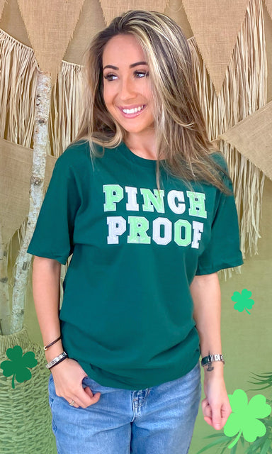 Pinch Proof St Patrick's Day Sequin Tee Forest Green - Beau Kisses