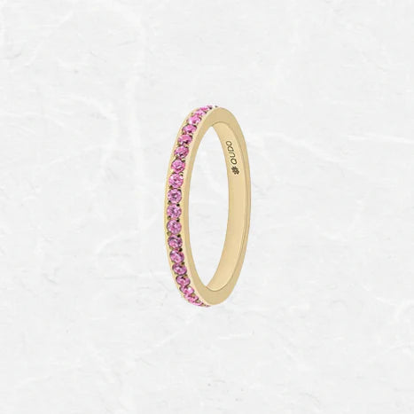 Eternity Ring Small Gold With Pink Crystals