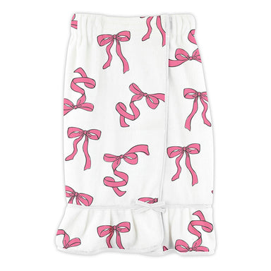 Ruffle Spa Wrap Pink Bows - Beau Kisses