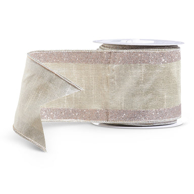 Silver Stripes Ribbon 4" X 10yds - Beau Kisses