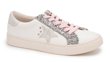 Supernova Star Sneakers Silver Glitter - Beau Kisses