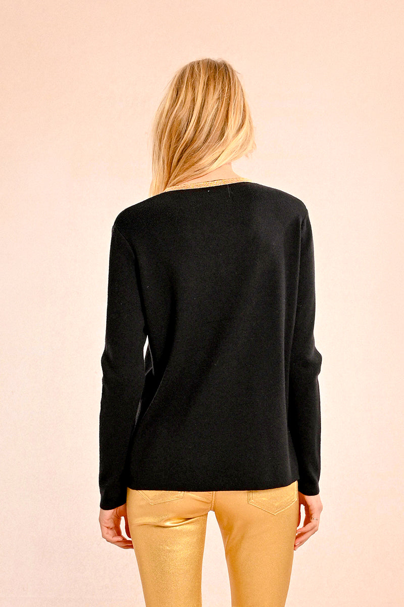 Knitted Long Sleeve Sweater Black