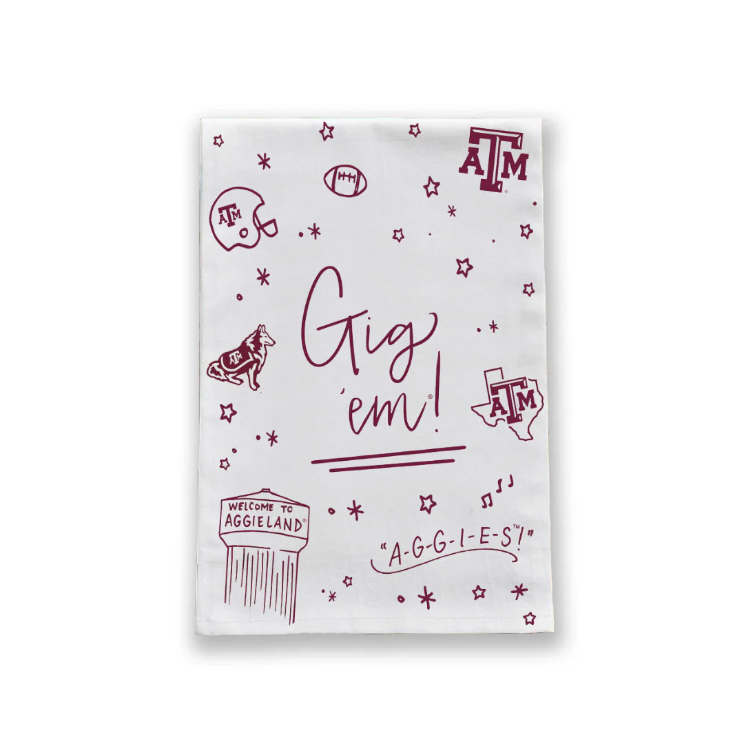 Collegiate Confetti Tea Towel