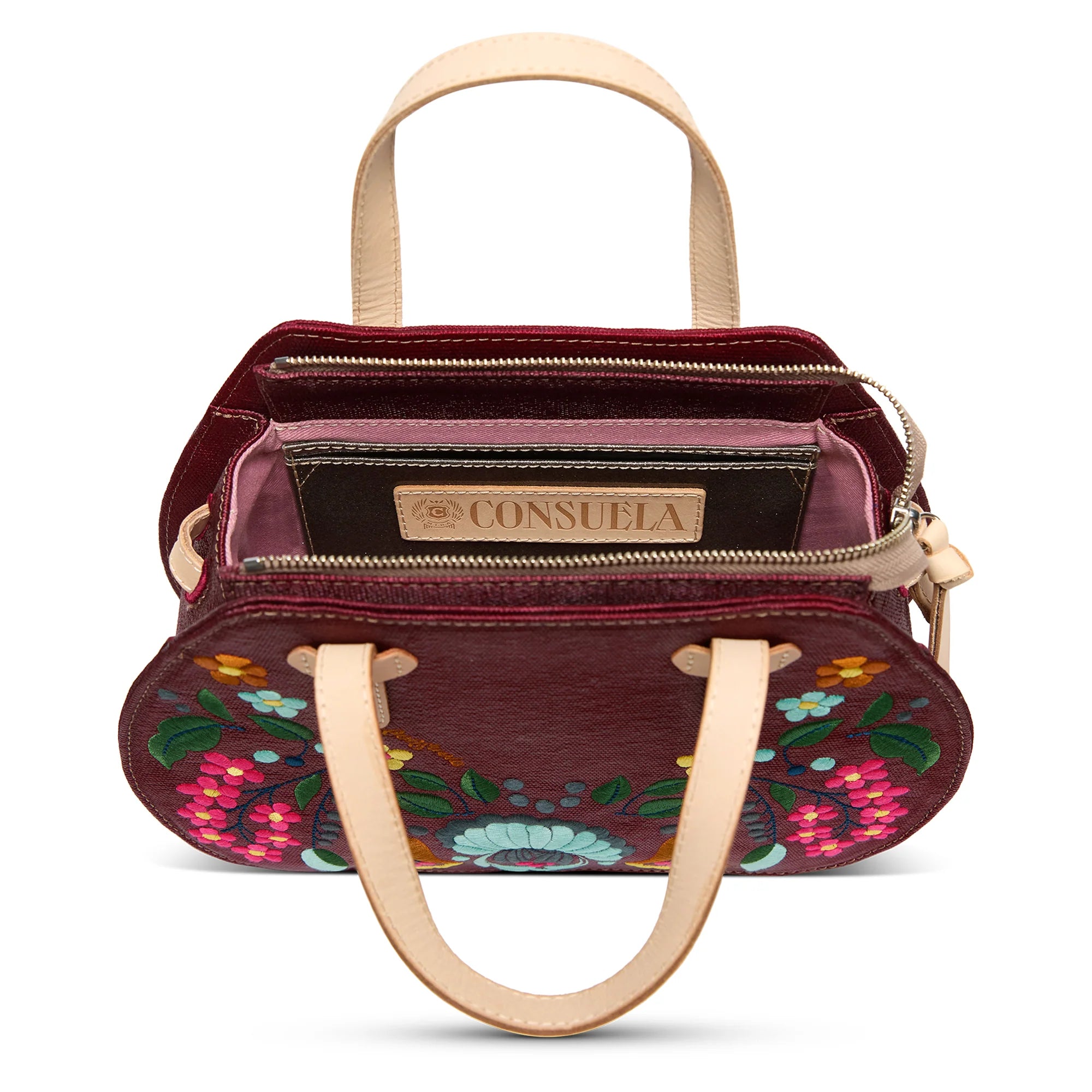 Consuela Lady Bird Satchel – Embroidered Structured Statement Bag - Beau Kisses