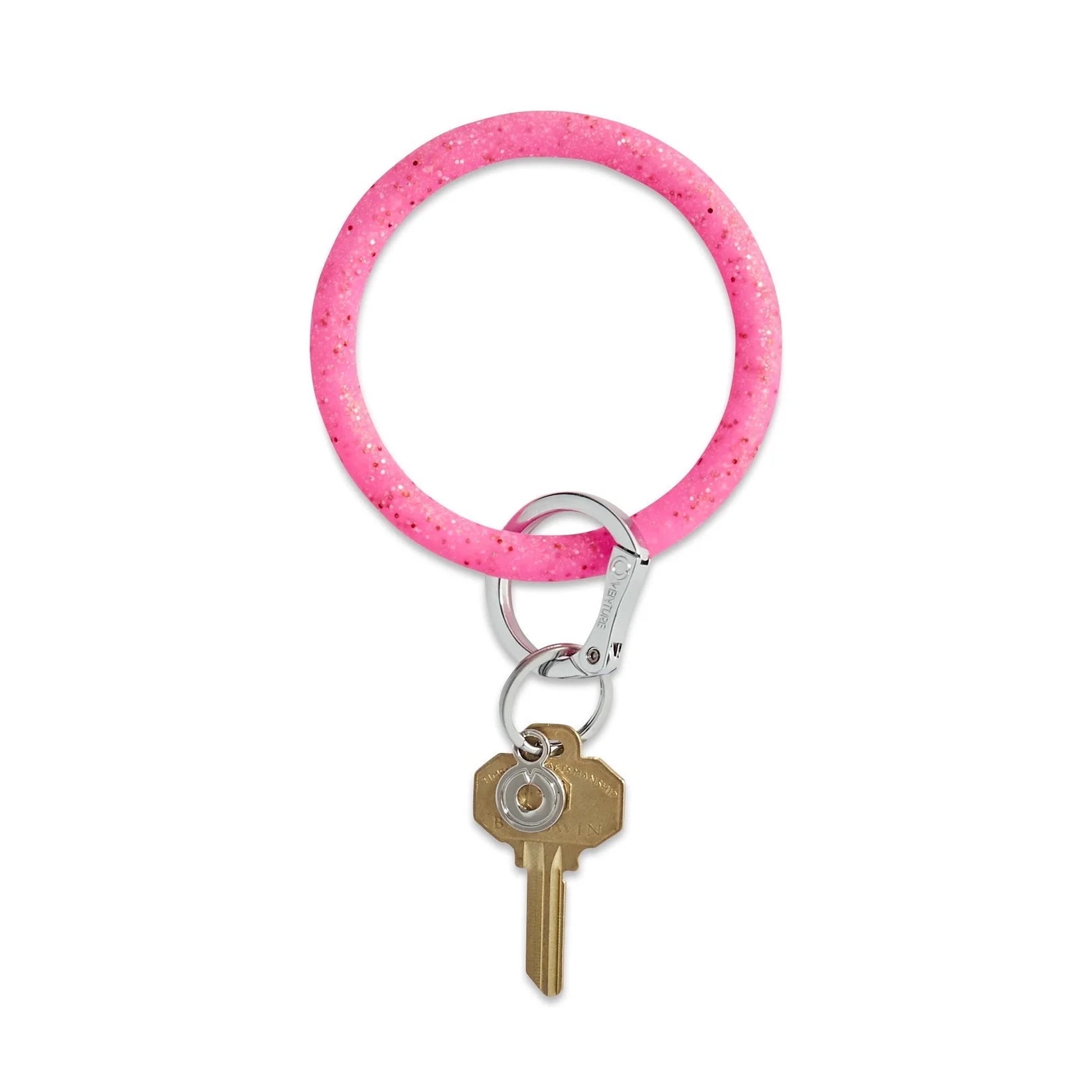 Silicone Big O Key Ring Tickled Pink Confetti