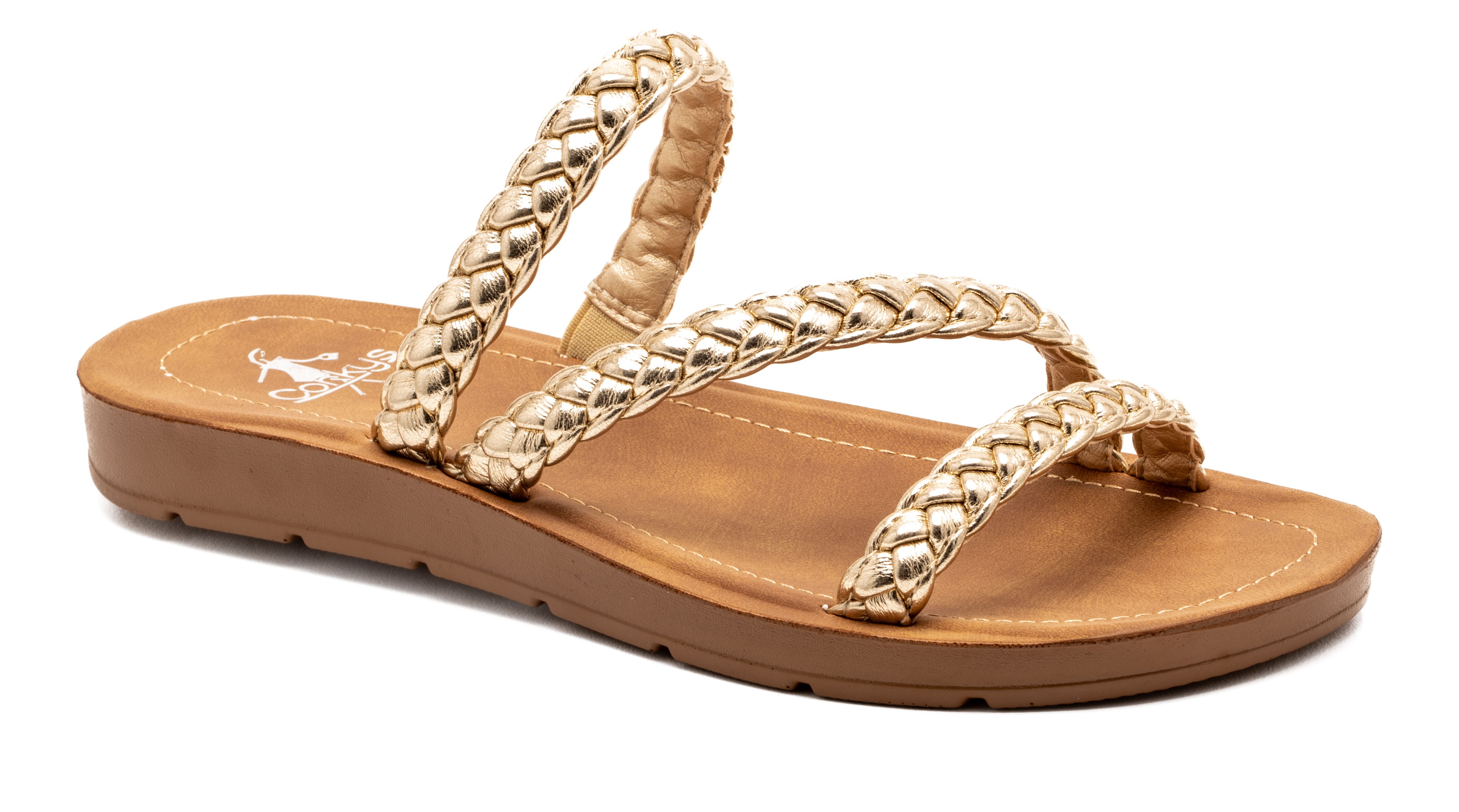 Twist N Shout Braided Sandals Gold - Beau Kisses