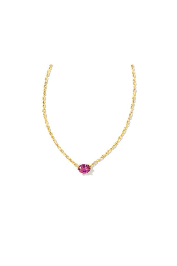 Cailin Crystal Pendant Necklace Gold Purple Crystal