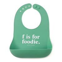 F For Foodie Wonder Bib Sea Foam - Beau Kisses