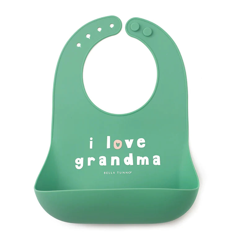 Love Grandma Wonder Bib Sea Foam