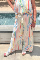 Wide Leg Flowy Pants Multi Santa Barbara Print - ONLINE ONLY - Beau Kisses