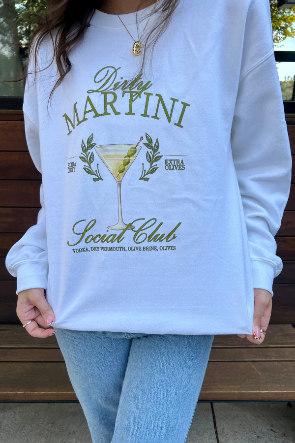 Dirty Martini Social Club Crewneck White