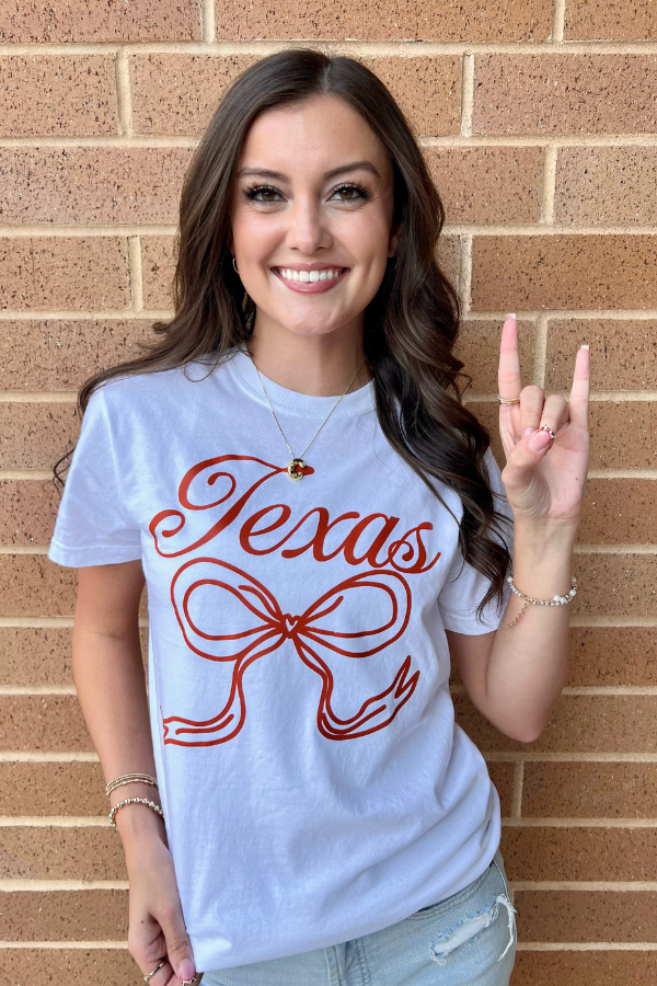 Texas Bow Gameday Shirt White