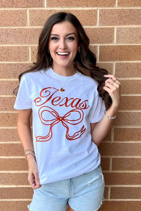 Texas Bow Gameday Shirt White