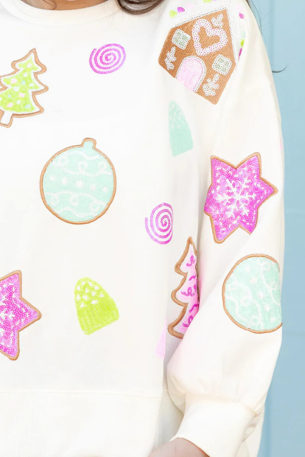 Millie Sequin Sweatshirt Gingerbread