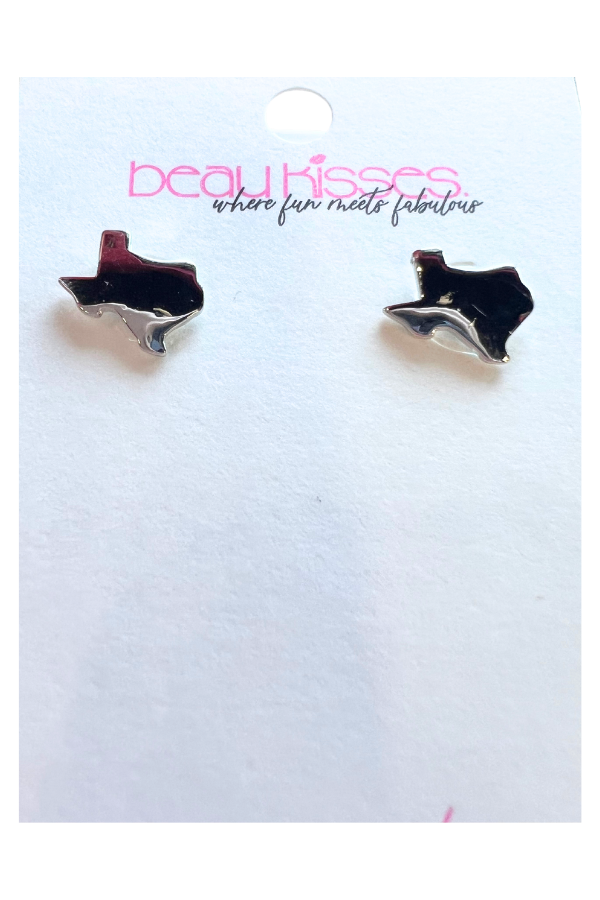 Earring White Gold Dipped Texas Stud