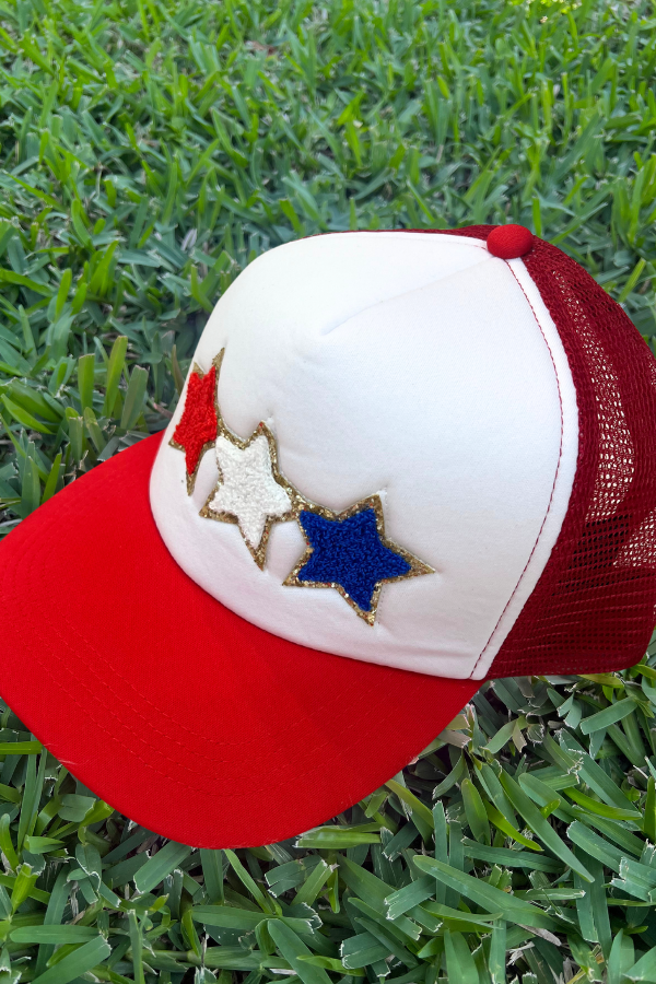 Trucker Hat "USA Stars" Red