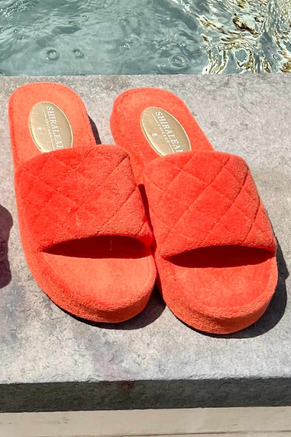 Cotton Shower or Pool Slides Orange - Beau Kisses