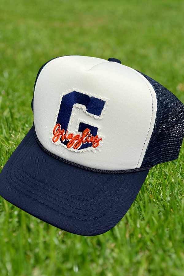 Foam Trucker Hat Glenn Grizzlies Navy and White