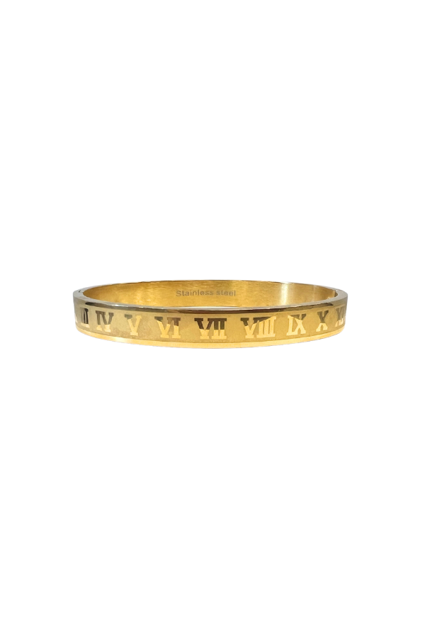 Bangle 14K Gold Dipped LV Numbers LG