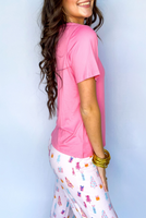 Highlands V-Neck Pocket Tee Pink - Beau Kisses