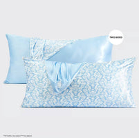 Kitsch x Bridgerton King Satin Pillowcase Toile De Blue - Beau Kisses