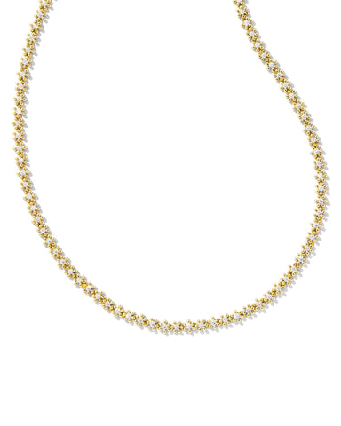 Nydia Strand Necklace Gold White Crystal - Beau Kisses