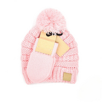 Solid Ribbed Baby Beanie Hat and Mitten Glove - Beau Kisses