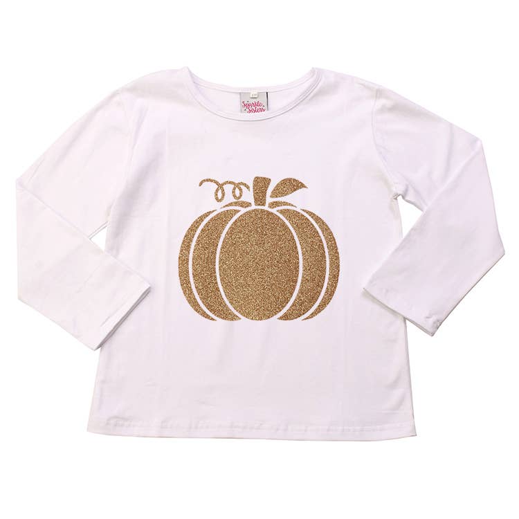 Toddler Gold Pumpkin Tee White