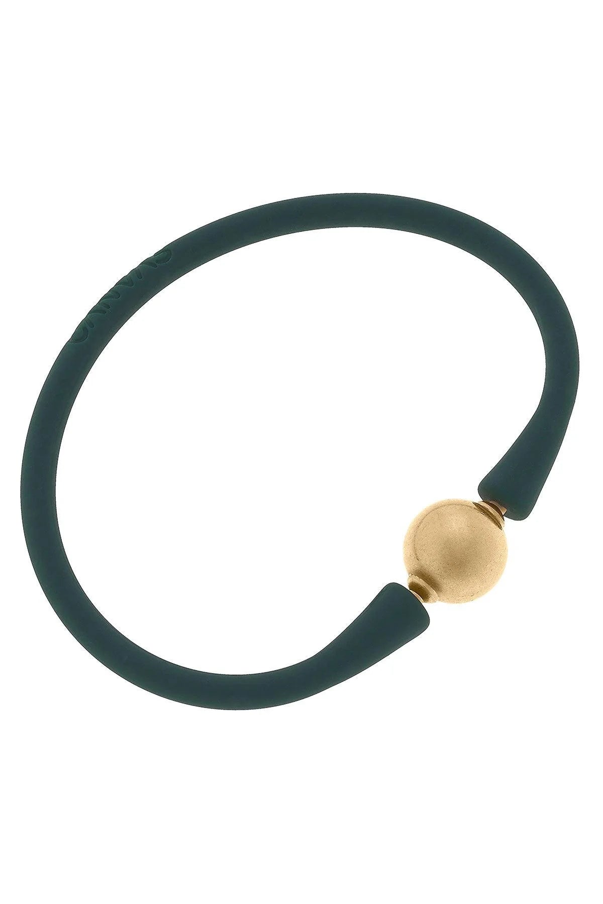 Bali 24K Gold Plated Ball Bead Silicone Bracelet - Beau Kisses