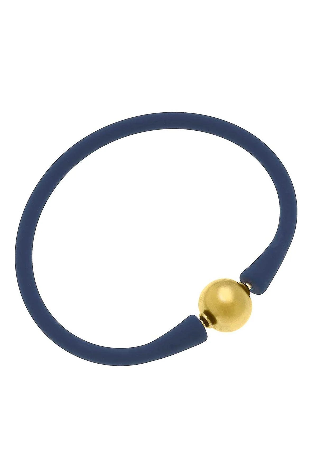 Bali 24K Gold Plated Ball Bead Silicone Bracelet - Beau Kisses