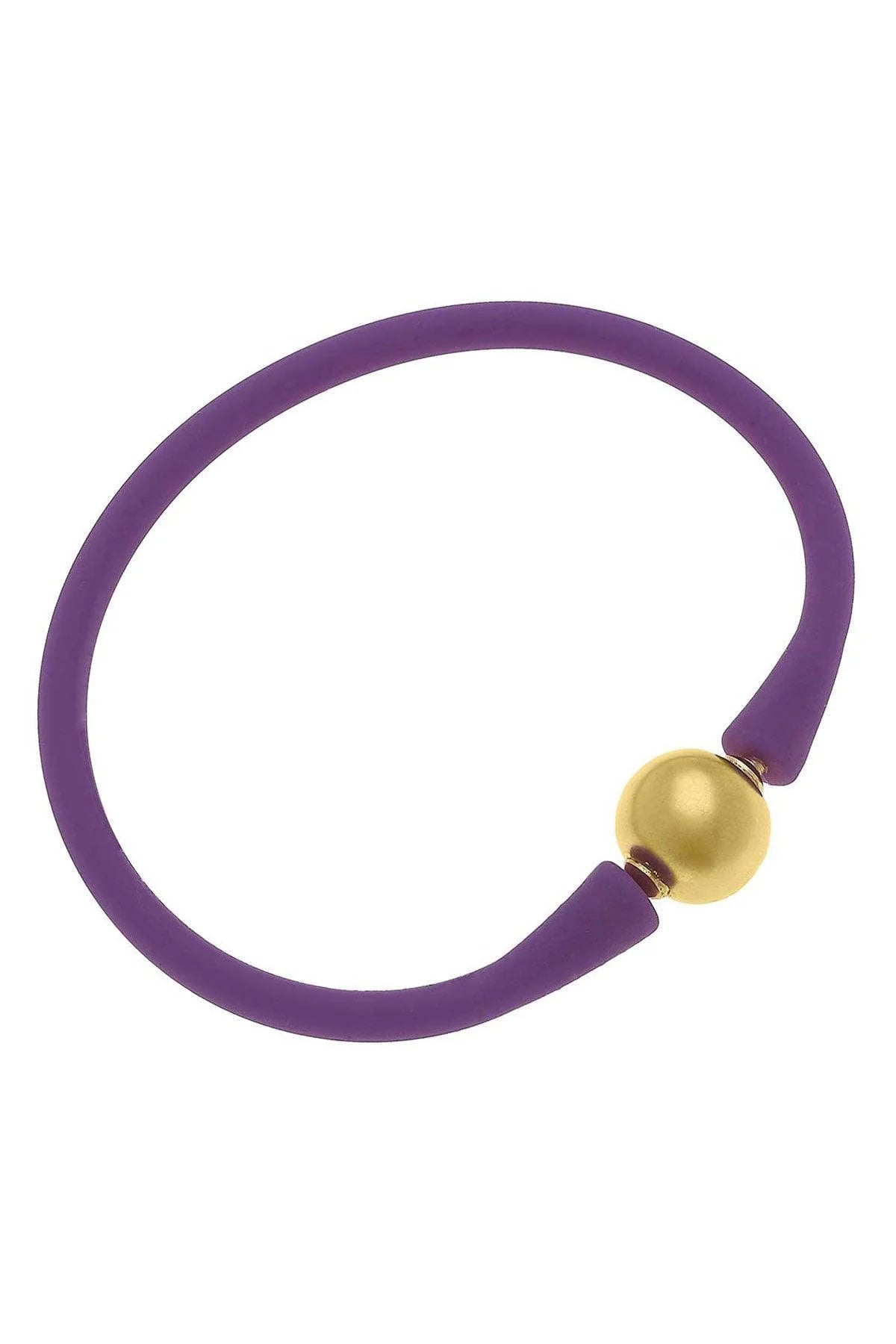 Bali 24K Gold Plated Ball Bead Silicone Bracelet - Beau Kisses