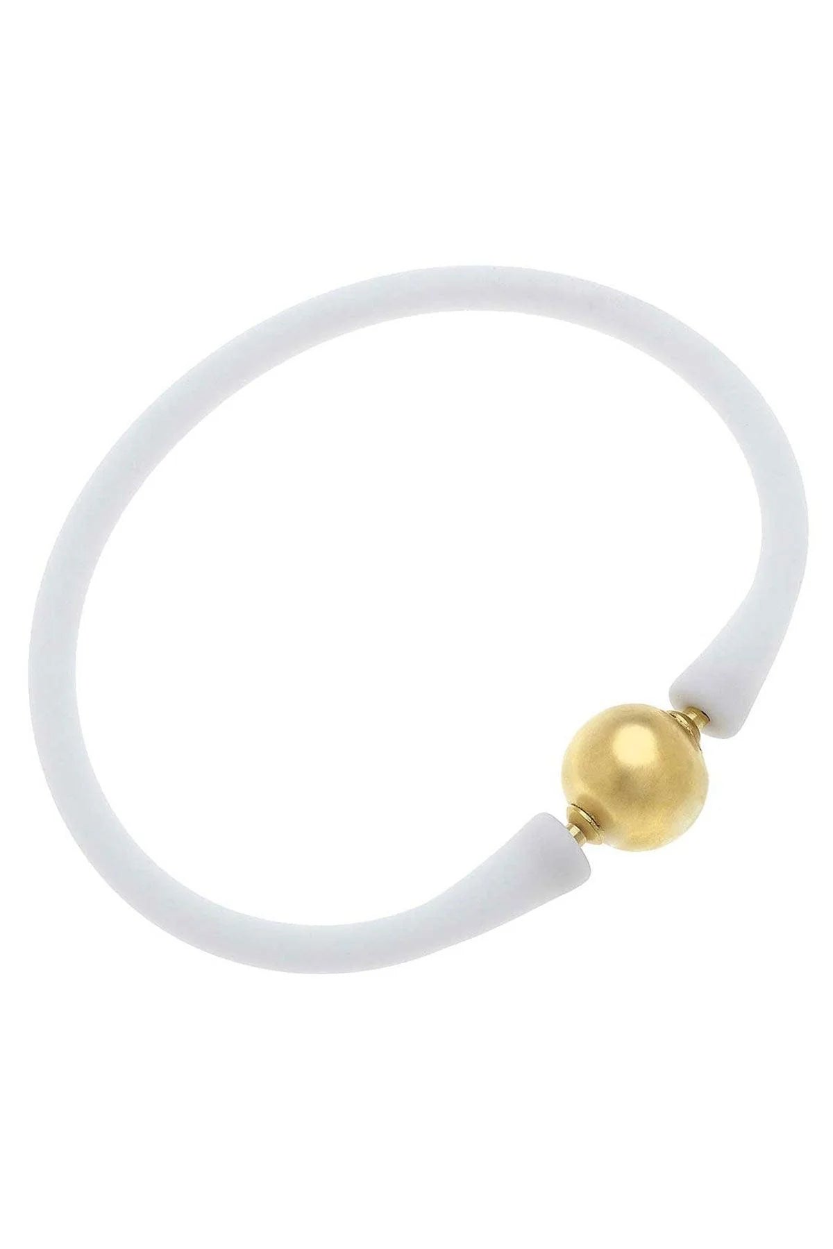 Bali 24K Gold Plated Ball Bead Silicone Bracelet - Beau Kisses