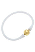 Bali 24K Gold Plated Ball Bead Silicone Bracelet - Beau Kisses