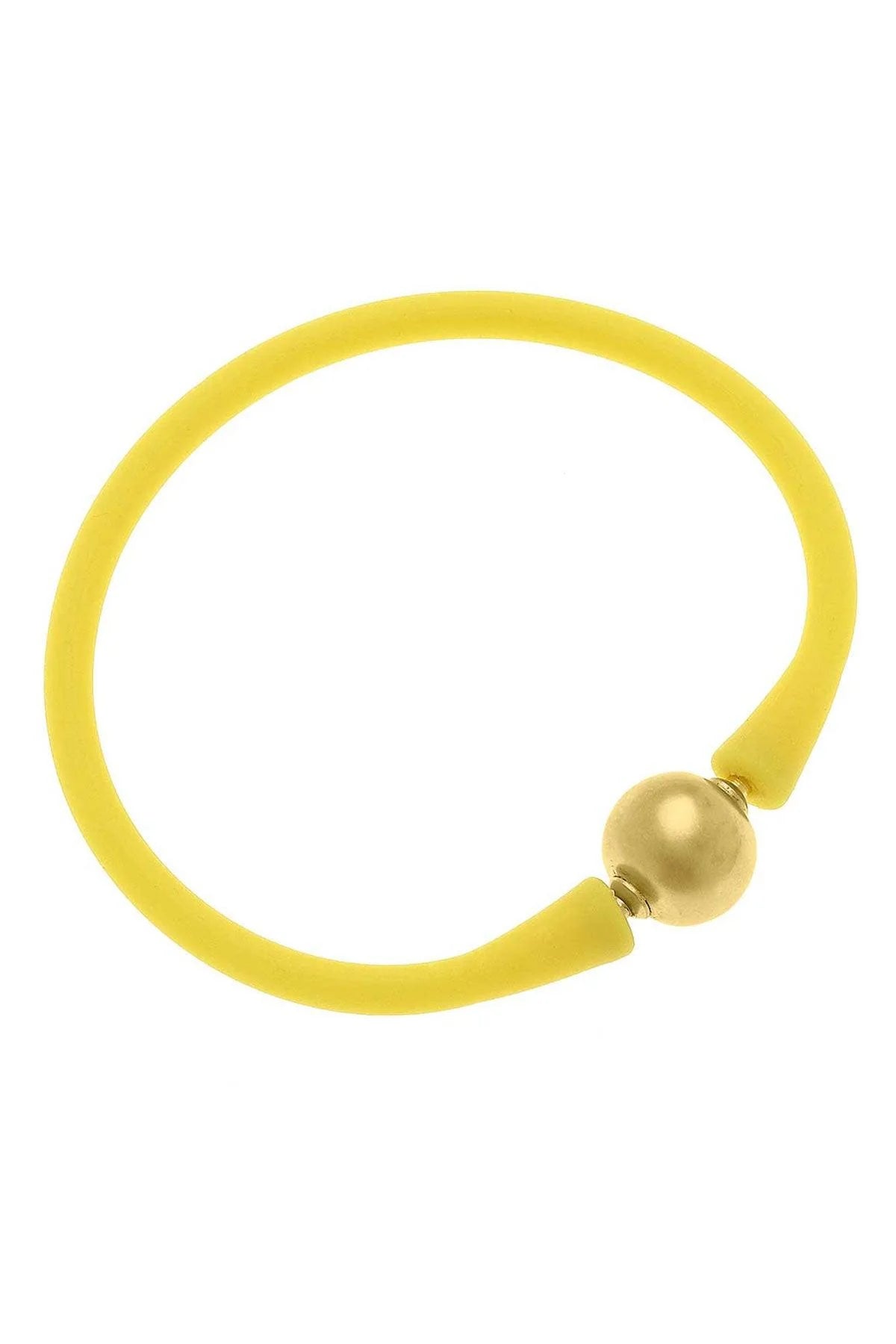 Bali 24K Gold Plated Ball Bead Silicone Bracelet - Beau Kisses