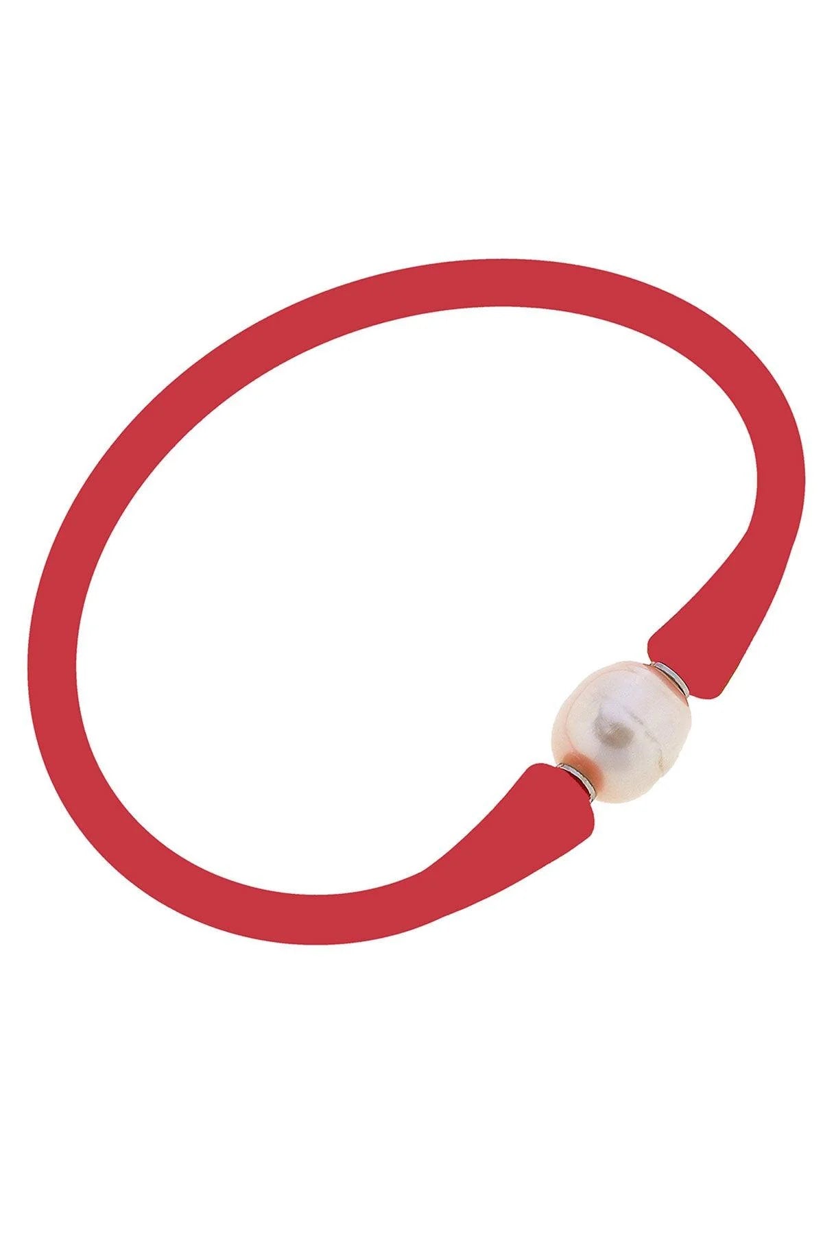 Bali Freshwater Pearl Silicone Bracelet - Beau Kisses