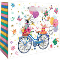 Gift Bag Birthday Bicycles Medium - Beau Kisses