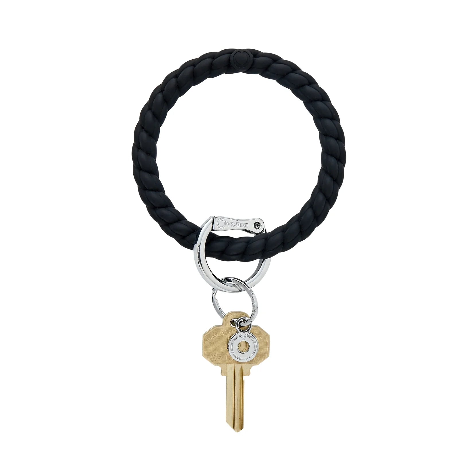 Silicone Big O Key Ring Back in Black Braided