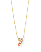 Candy Cane Short Pendant Necklace Gold Ivory Mother Of Pearl - Beau Kisses