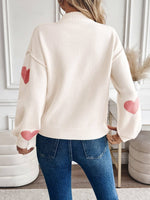 Mockneck Heart Sweater - Beau Kisses