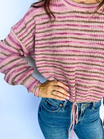 Crew Neck Sweater Rose Stripe - ONLINE ONLY - Beau Kisses