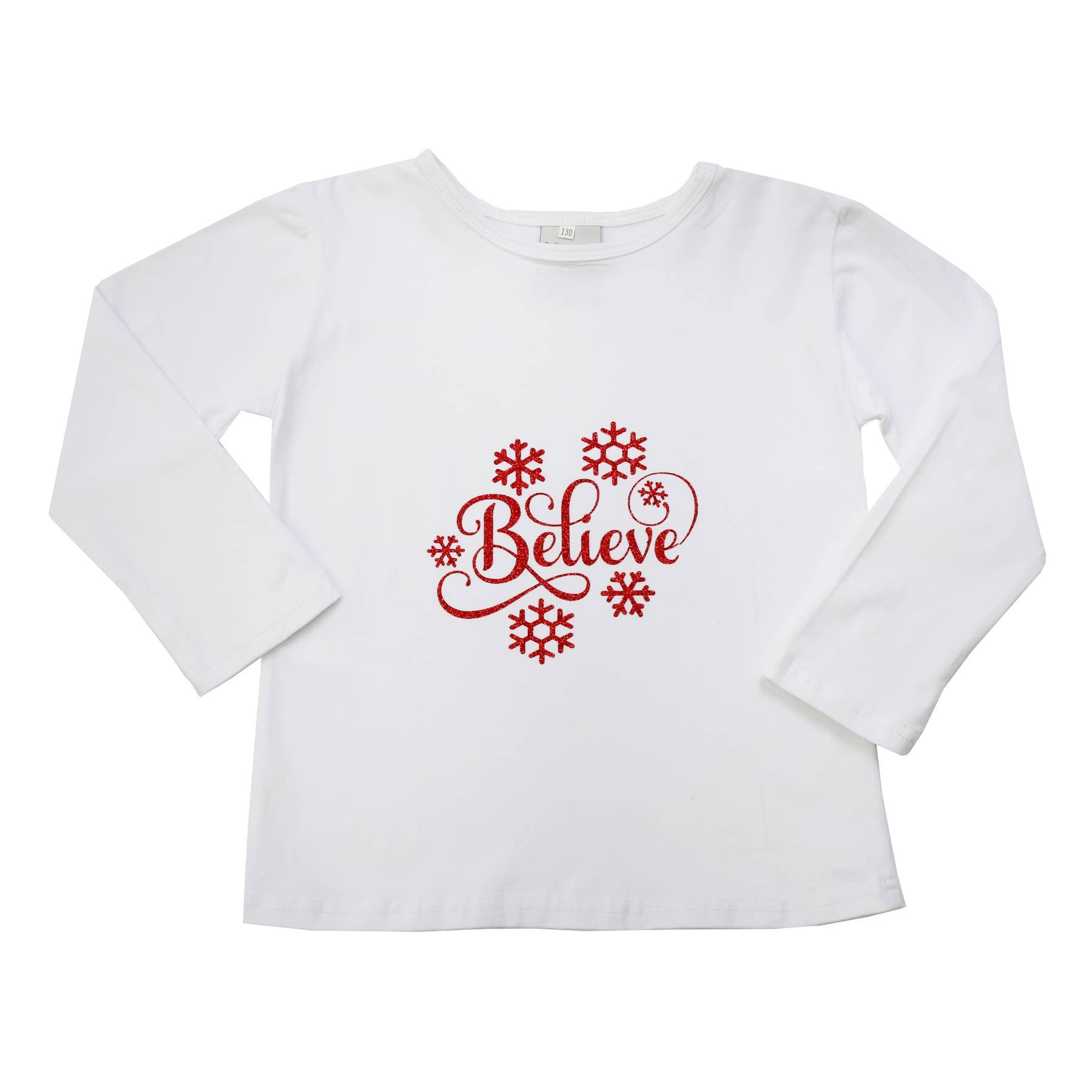 Toddler Believe Long Sleeve Tee White