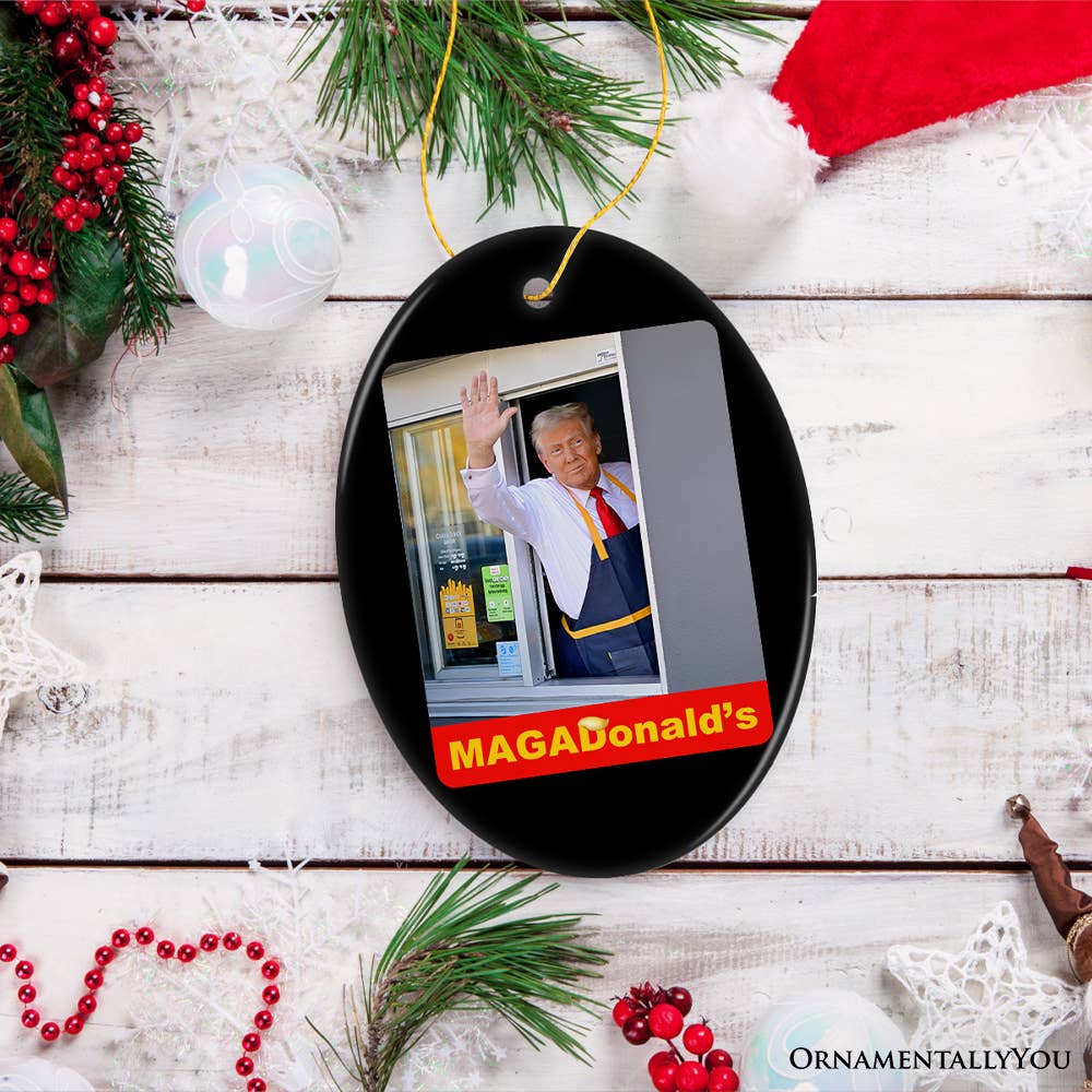 MAGADonald's Trump Ornament, Unique Political Humor Gift